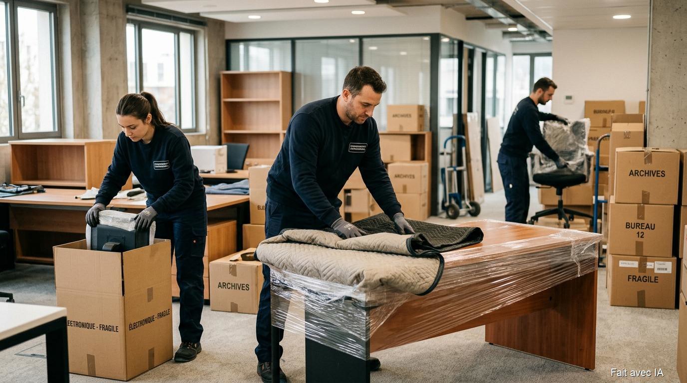 Déménagement clé en main pour entreprise : emballage professionnel, protection des meubles et transport sécurisé